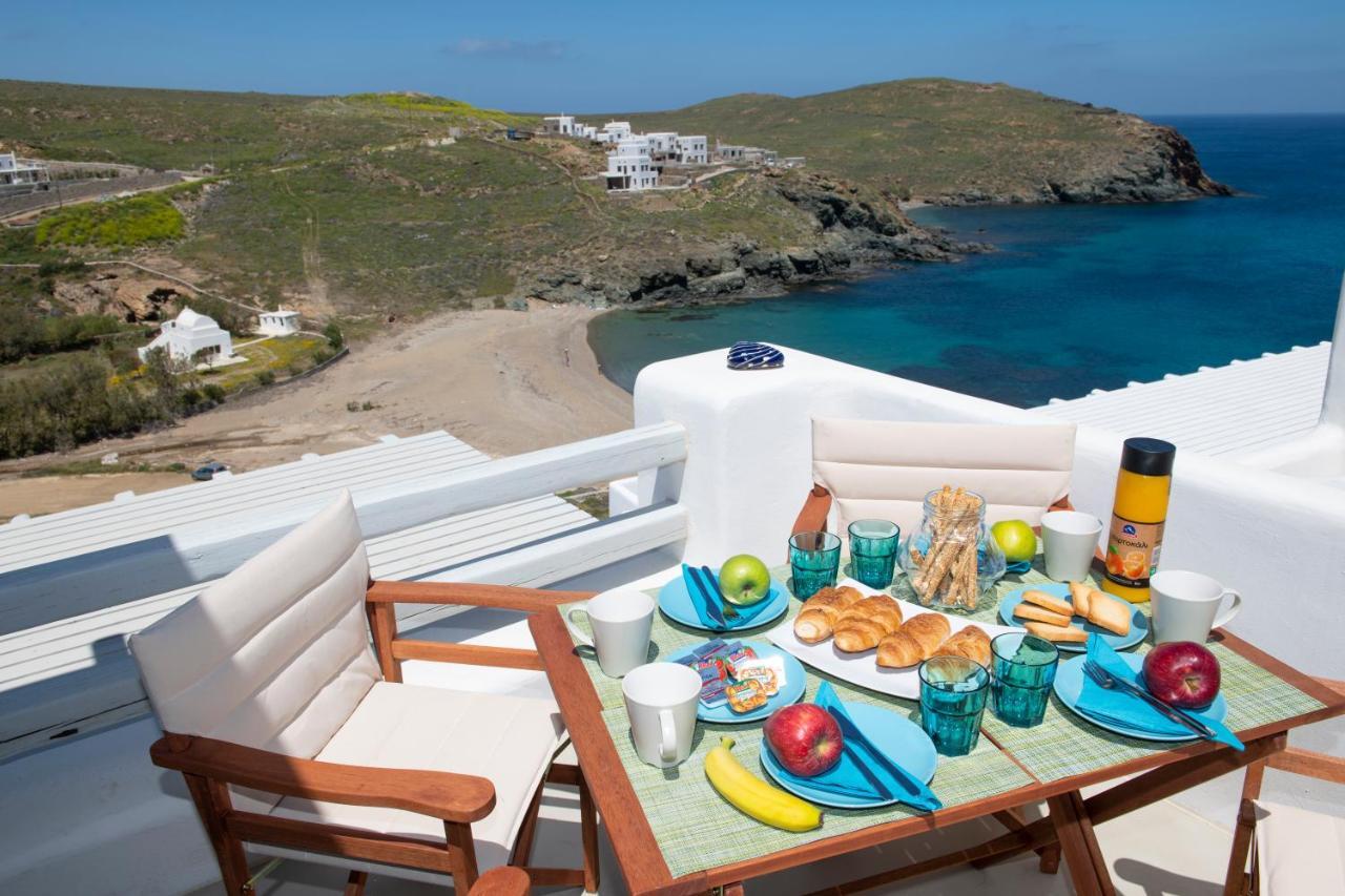 Superior Beachfront Apartment 1 With View To The Aegean Sea Panormos  Esterno foto